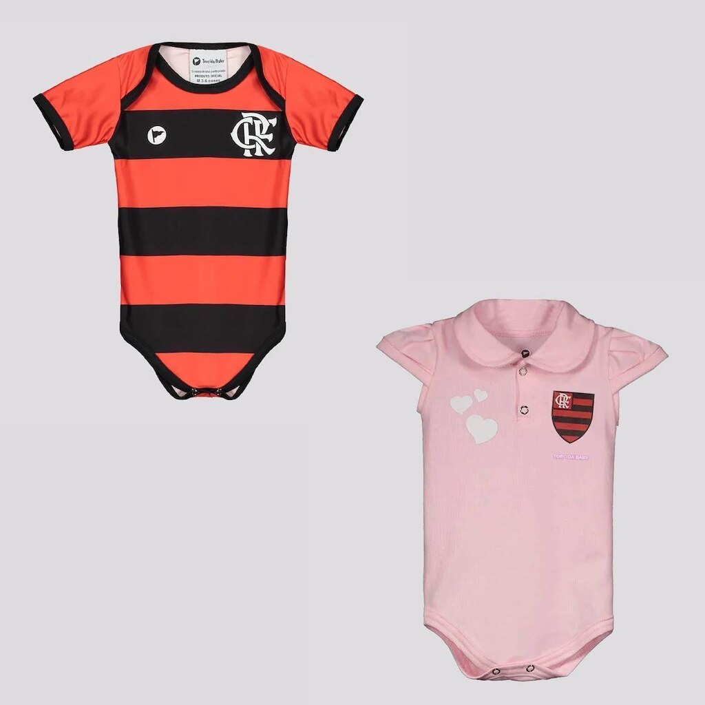 Kit Flamengo Bodys  Listrado + Polo