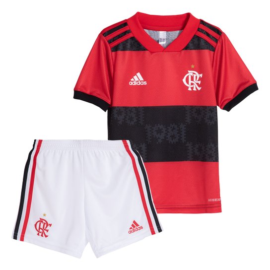 Kit Flamengo Infantil I 21/22 s/n° Torcedor Adidas - Vermelho+Branco Menor preço em Kit Flamengo Infantil I 21/22 s/n° Torcedor Adidas - Vermelho+Branco