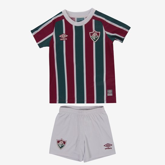 Kit Fluminense Infantil I 22/23 s/n° Torcedor Umbro - Vinho+Verde Menor preço em Kit Fluminense Infantil I 22/23 s/n° Torcedor Umbro - Vinho+Verde