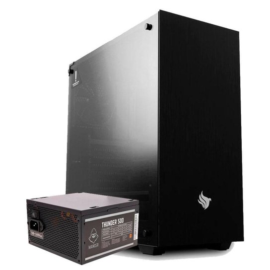 Kit Gabinete Pichau Dragoon + Fonte Mancer Thunder 500W - Preto