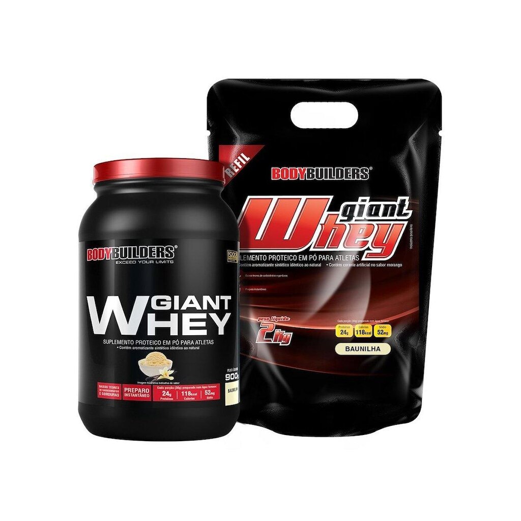 Kit Giant Whey 2 kg Refil - Bodybuilders + Giant Whey 908 g - Bodybuilders