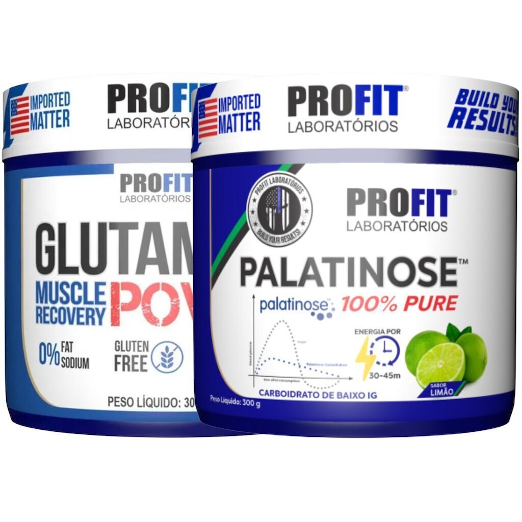 Kit Glutamina 300g Power l Palatinose 300g Pure l Profit