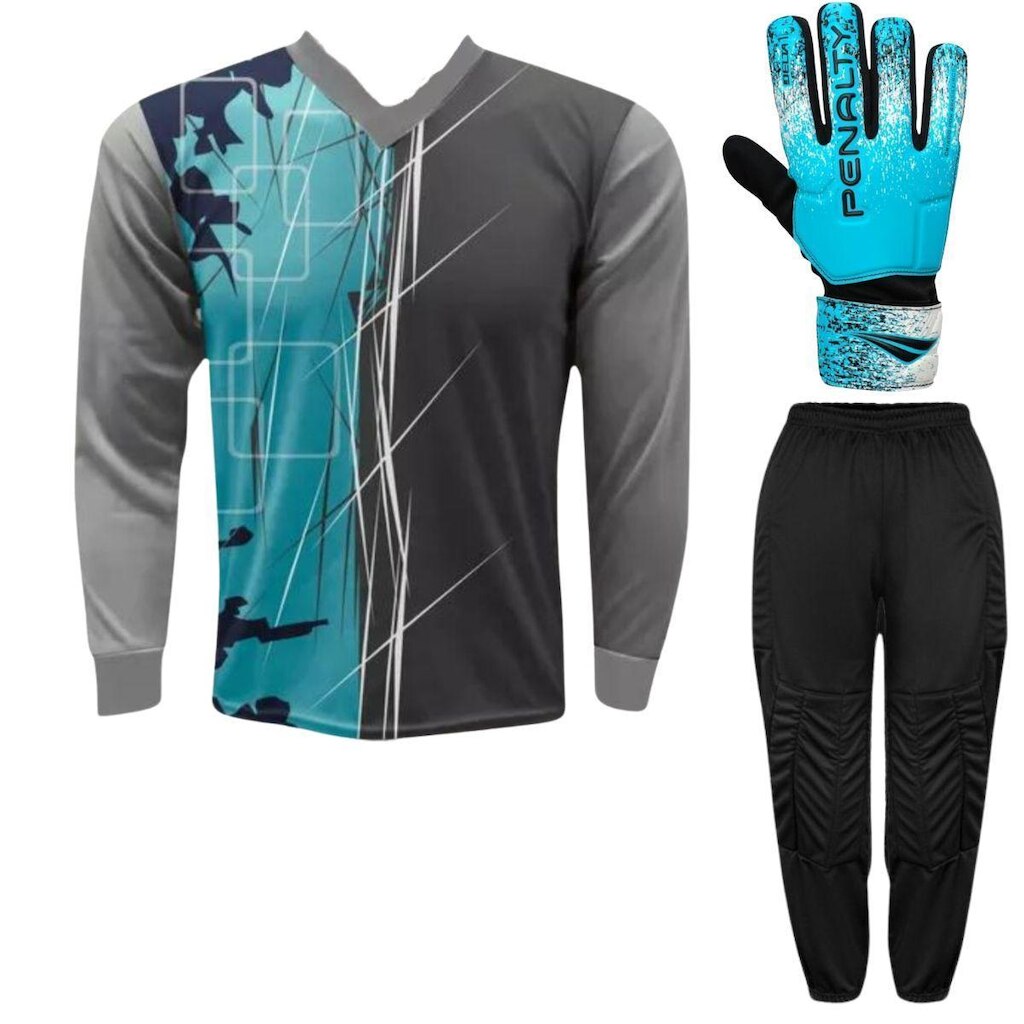 Kit Goleiro Camisa Genoa Kanga + Calça TRB + Luva Penalty
