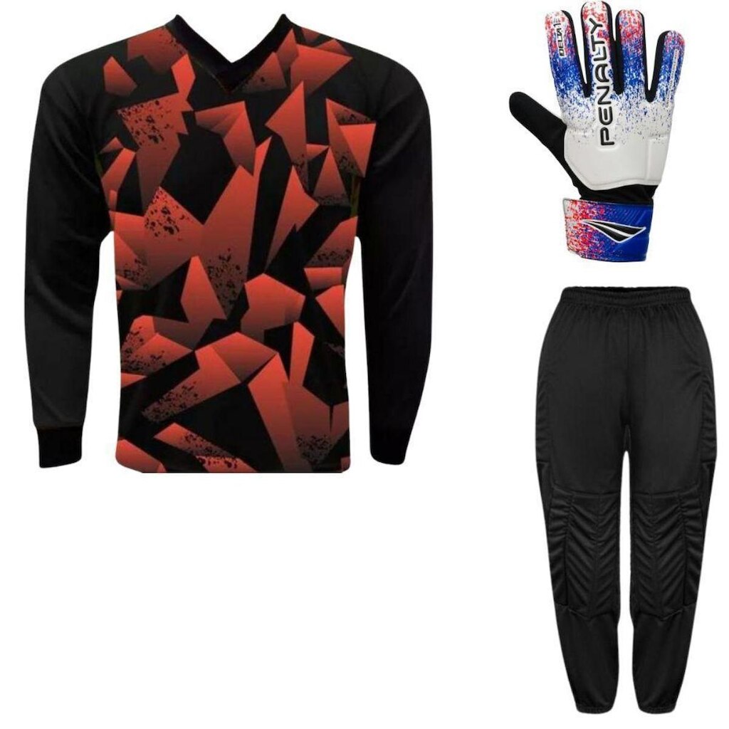 Kit Goleiro Camisa Lazio Kanga + Calça TRB + Luva Penalty