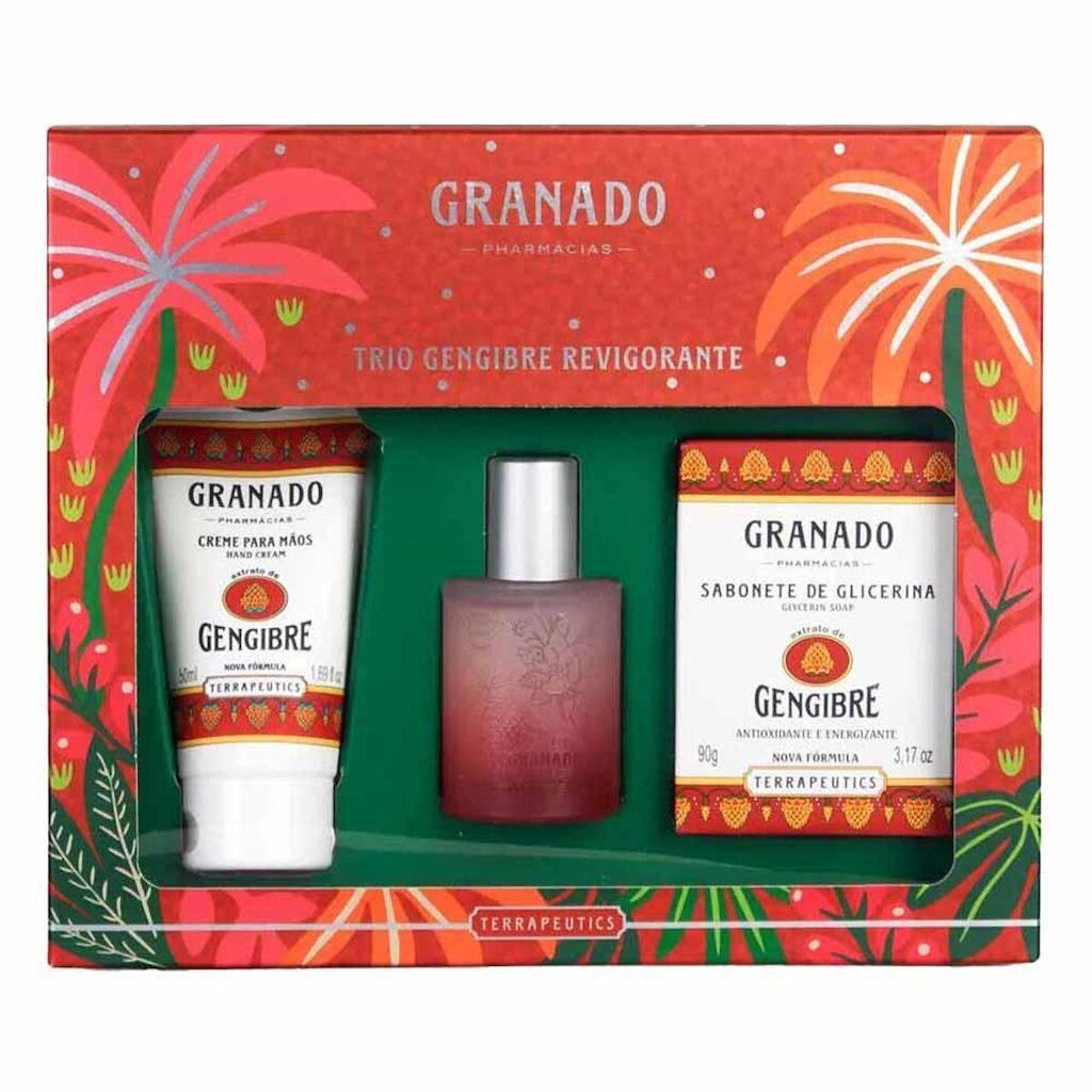 Kit Granado Terrapeutics Gengibre Colônia + Creme para Mãos +Sabonete Kit