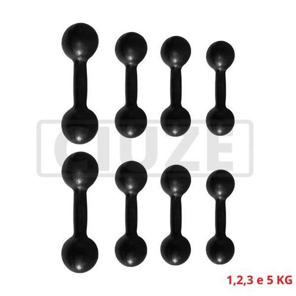 Kit Haltere Bola de Ferro Pares 1,2,3,5 Kg