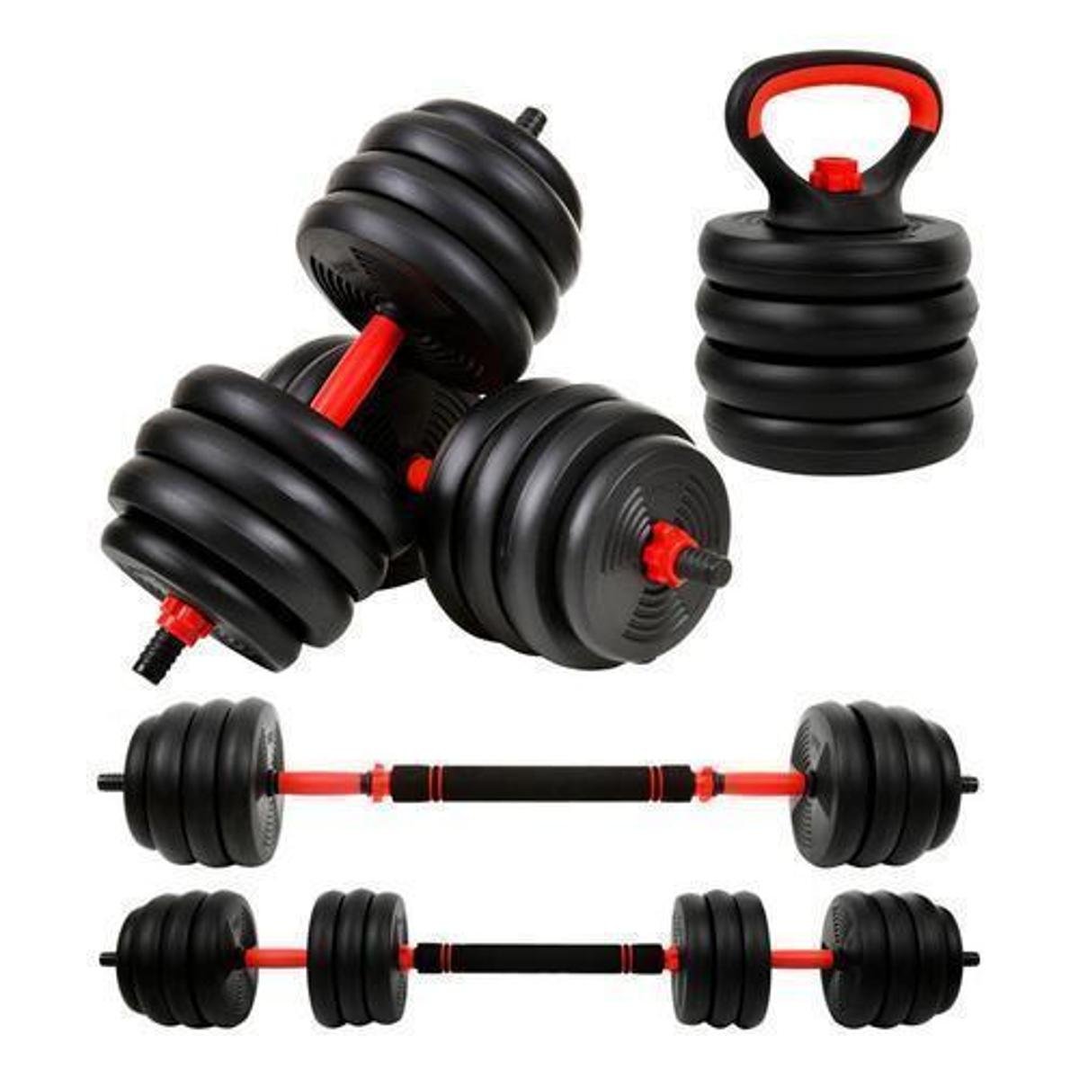 Kit Halteres 6 Em 1 Musculação Até 40kg Ajustável Menor preço em Kit Halteres 6 Em 1 Musculação Até 40kg Ajustável