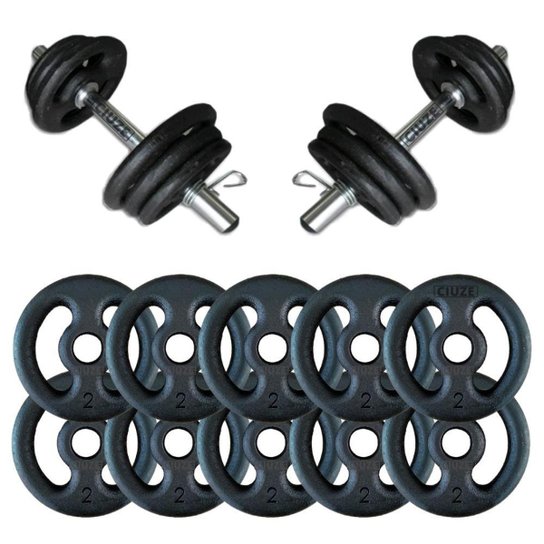 Kit Halteres De Anilhas E Barras Fitness - 16 Peças / 20Kg - Preto é ruim? Kit Halteres De Anilhas E Barras Fitness - 16 Peças / 20Kg - Preto é boa?
