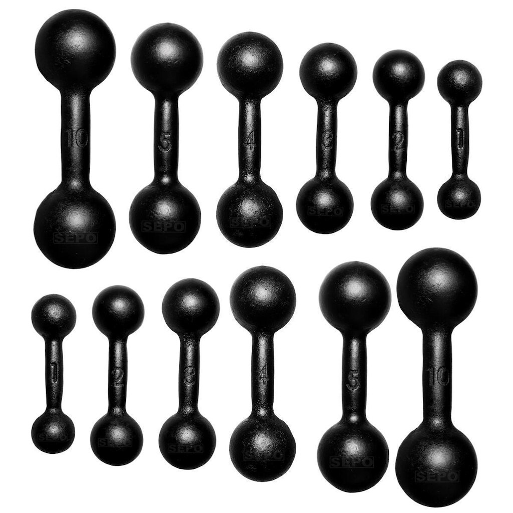 Kit Halteres Ferro Pares 1 2 3 4 5 e 10kg Halter Bola
