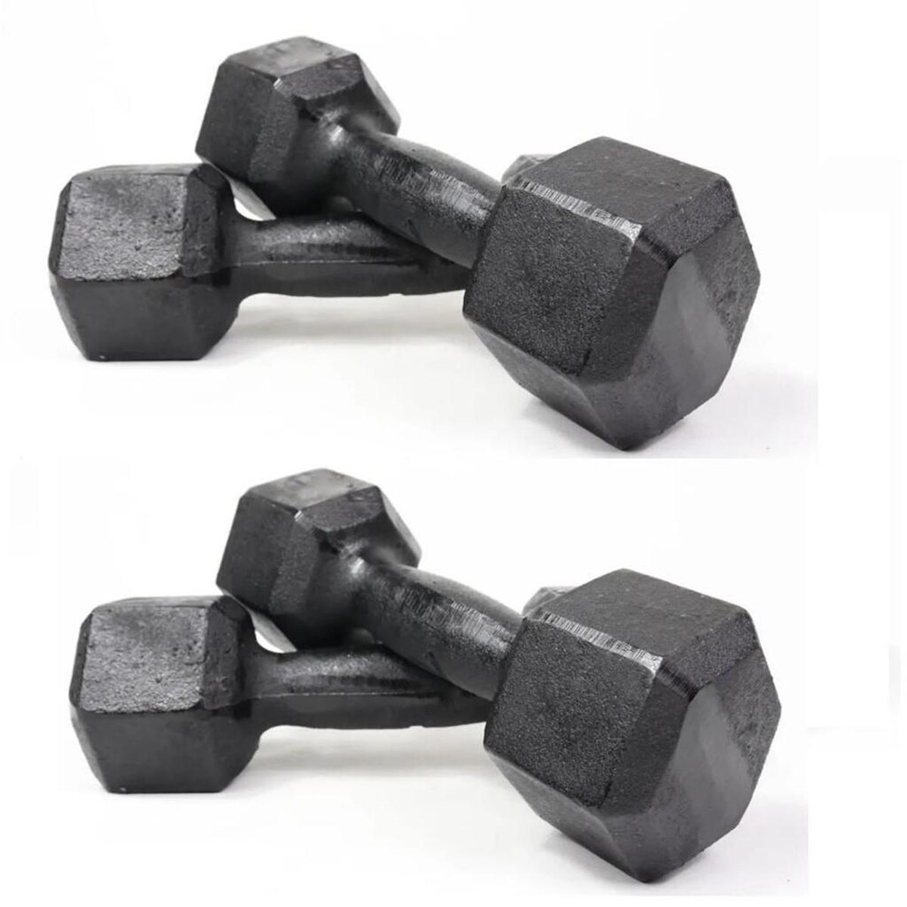 Kit Halteres Sextavado - (Pares de 5 e 10 Kg)