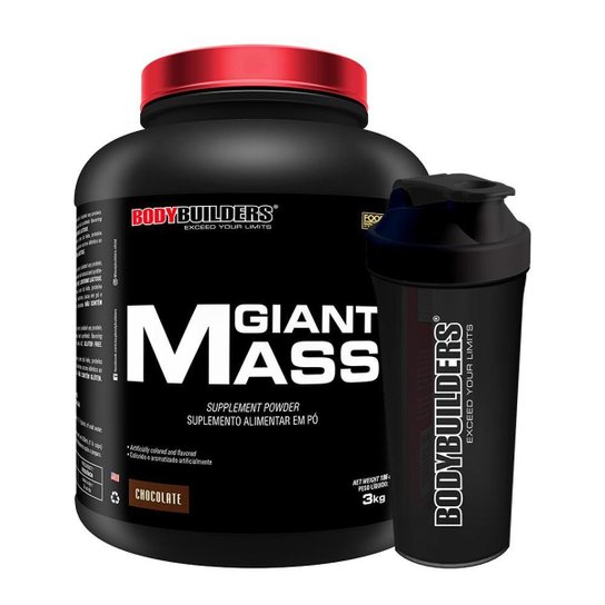 KIT - Hipercalórico Giant Mass 3kg + Coqueteleira - Bodybuilders Menor preço em KIT - Hipercalórico Giant Mass 3kg + Coqueteleira - Bodybuilders