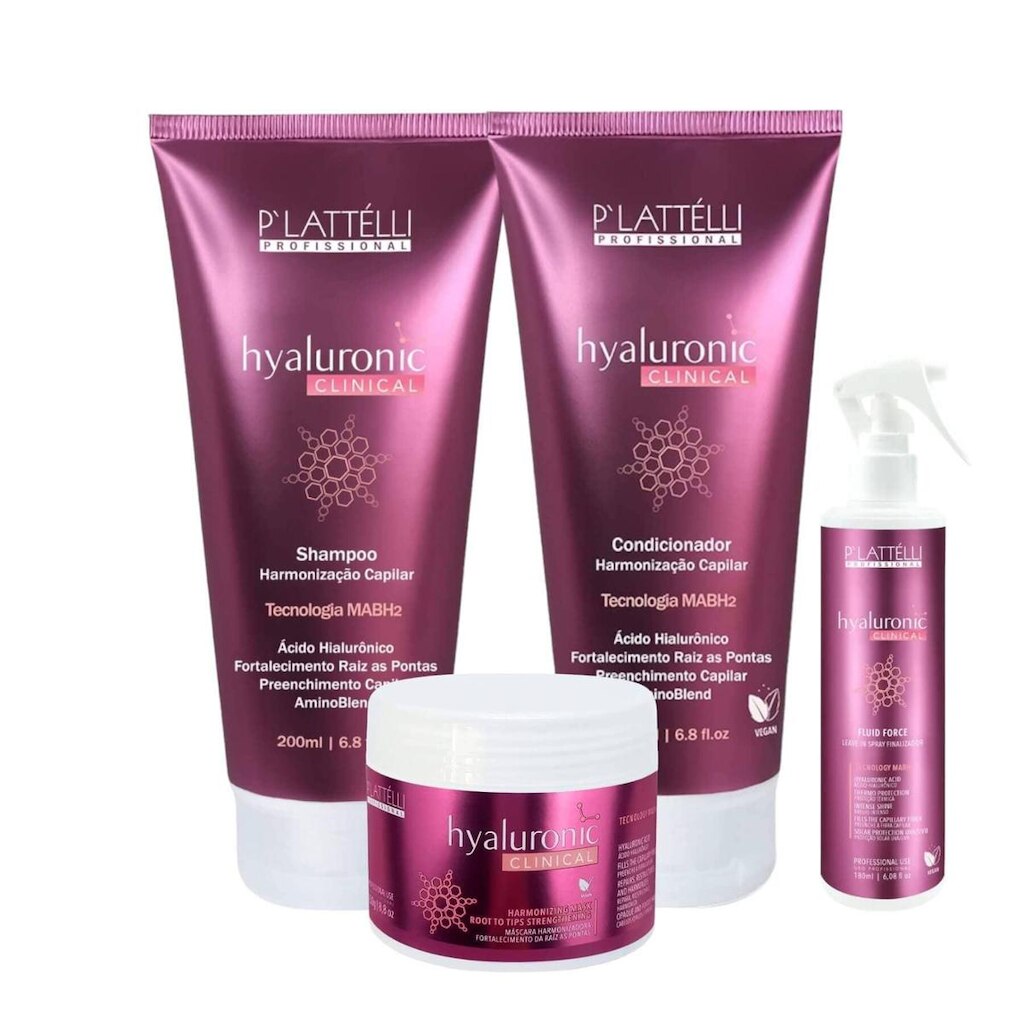 Kit Hyaluronic Clinical Plattelli Harmonização Capilar