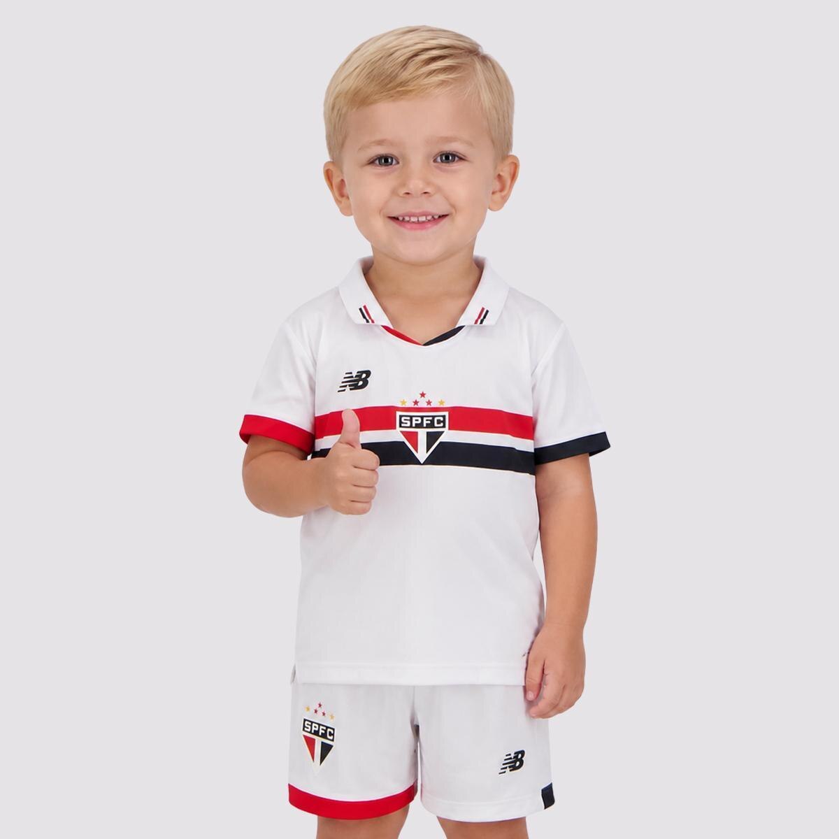 Kit Infantil New Balance Sao Paulo I 2024 Branco