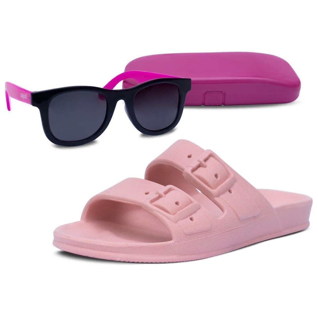 Kit Infantil Pópidi Chinelo Papete + Óculos Menina