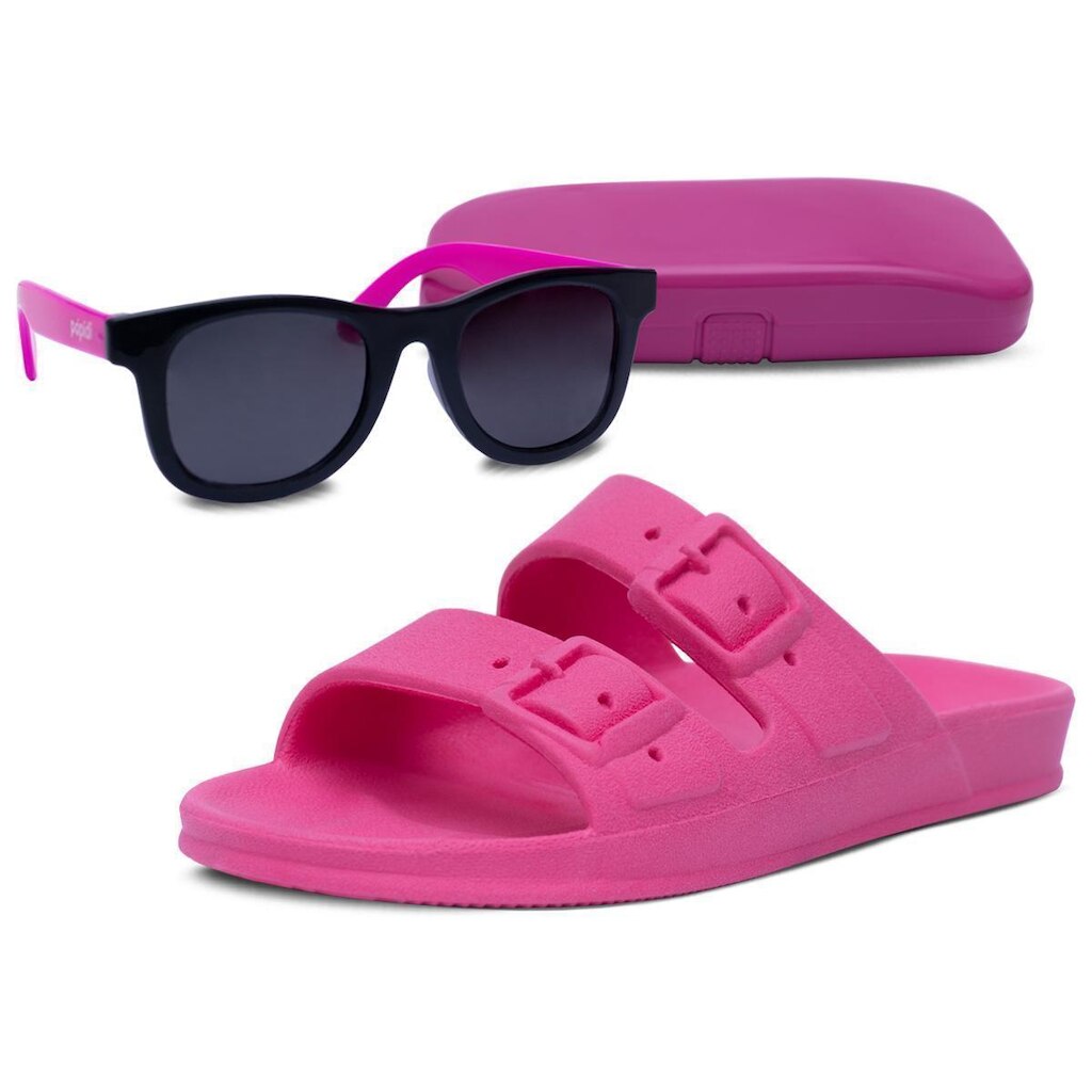 Kit Infantil Pópidi Chinelo Papete + Óculos Menina
