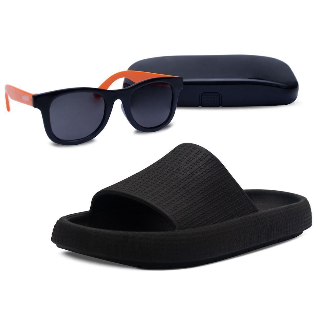 Kit Infantil Pópidi Óculos + Chinelo Slide Nuvem Menino