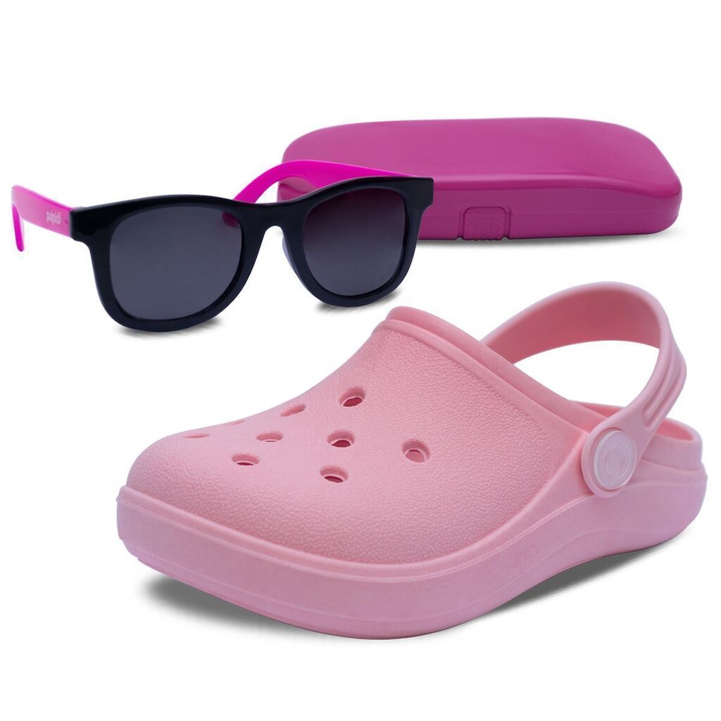 Kit Infantil Pópidi Sandália Babuche Moda + Óculos Menina
