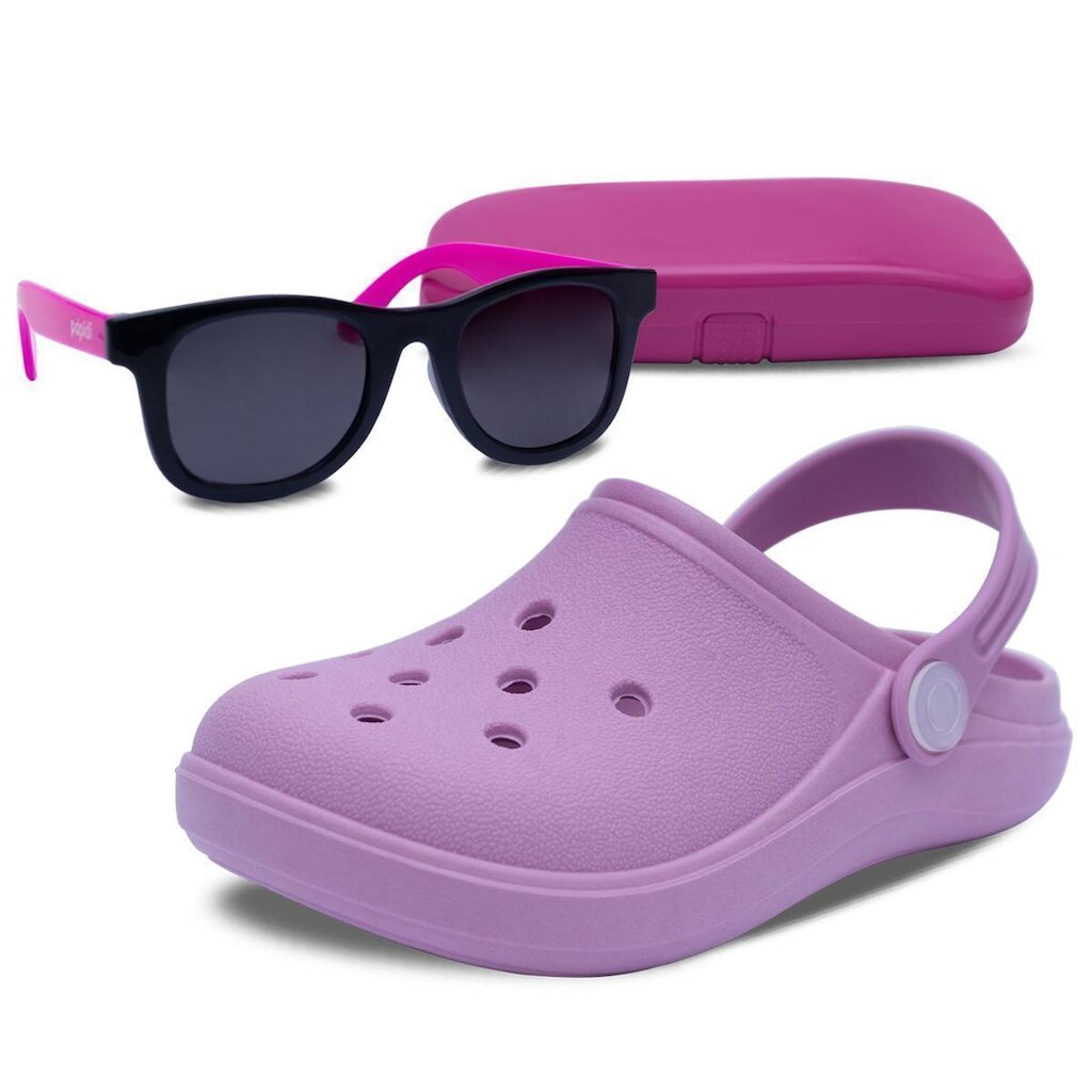 Kit Infantil Pópidi Sandália Babuche Moda + Óculos Menina