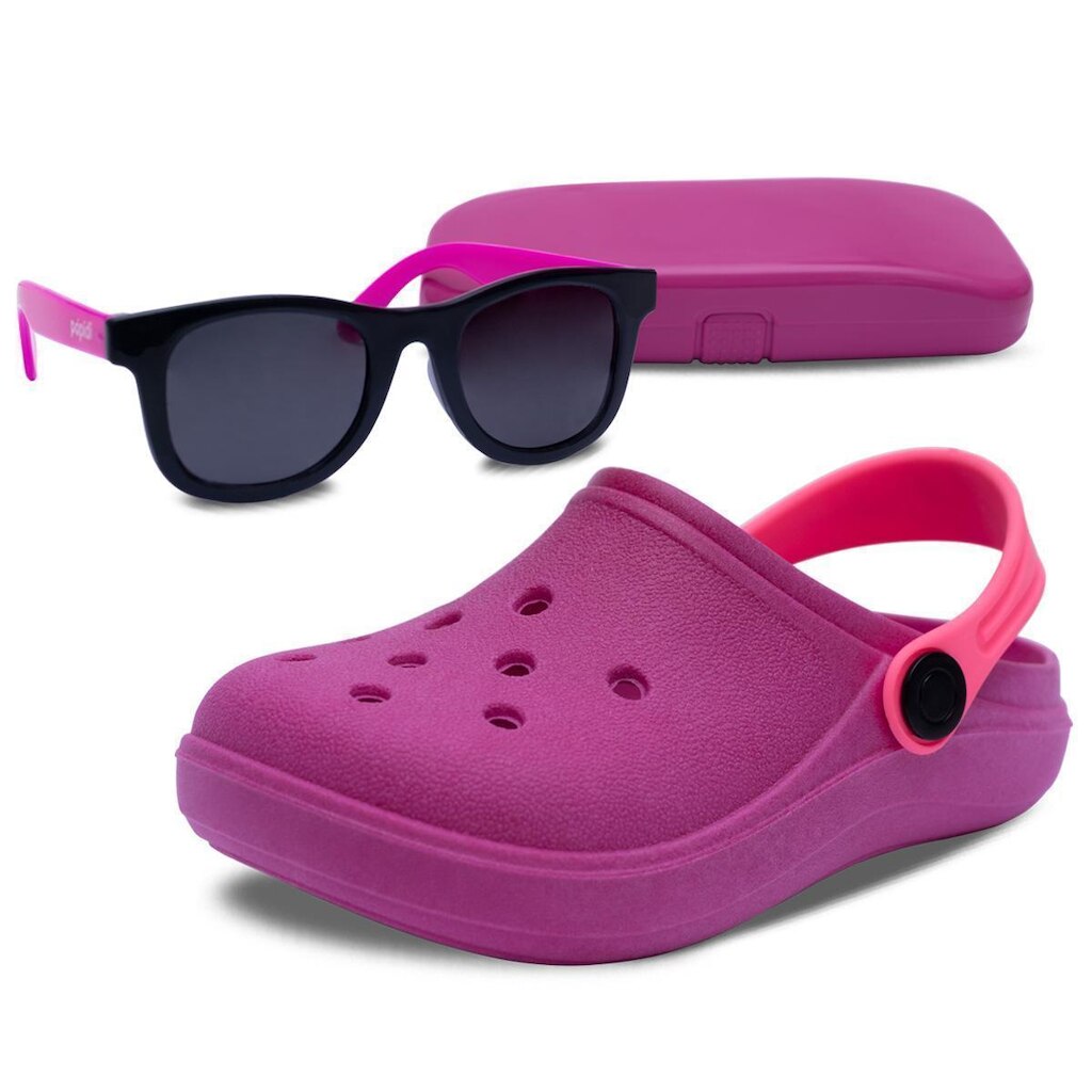 Kit Infantil Pópidi Sandália Babuche Moda + Óculos Menina
