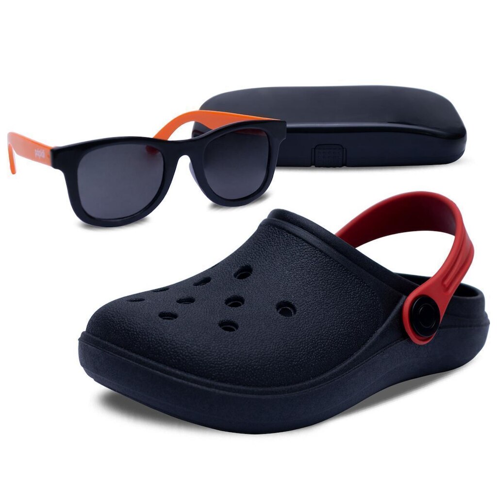 Kit Infantil Pópidi Sandália Babuche Moda + Óculos Menino