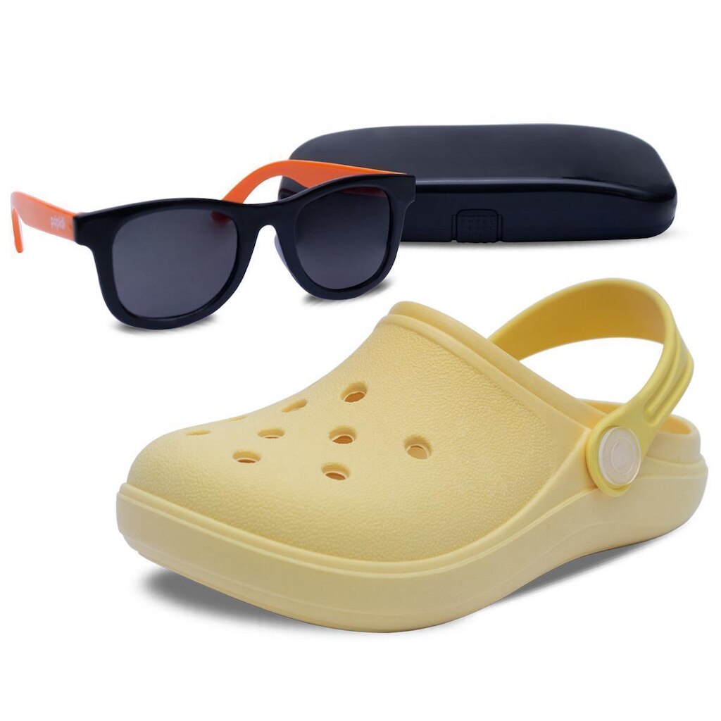 Kit Infantil Pópidi Sandália Babuche Moda + Óculos Menino