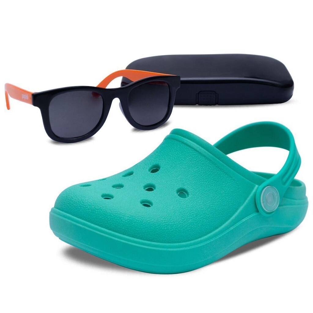 Kit Infantil Pópidi Sandália Babuche Moda + Óculos Menino