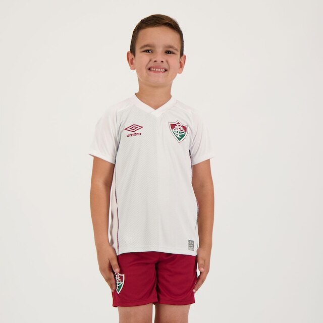 Kit Infantil Umbro Fluminense II 2021 - Branco Menor preço em Kit Infantil Umbro Fluminense II 2021 - Branco