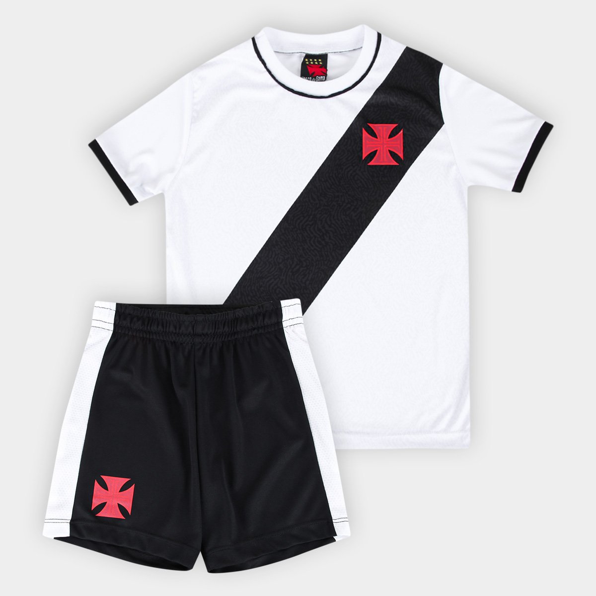 Kit Infantil Vasco Mini Craque Camisa + Calção Unissex Menor preço em Kit Infantil Vasco Mini Craque Camisa + Calção Unissex
