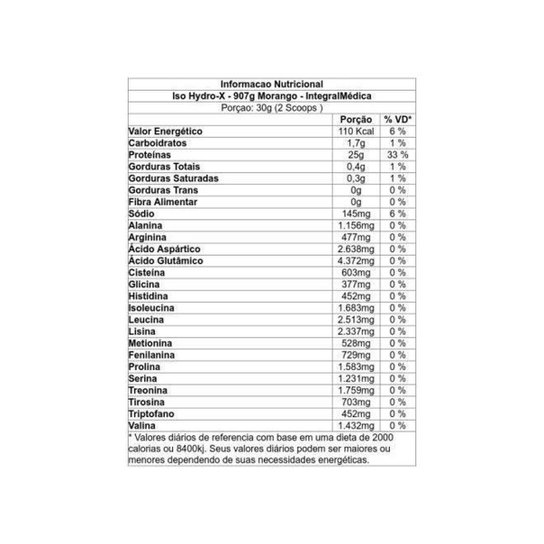 Kit Iso HydroX 907G + Coqueteleira Darkness Integralmédica Morango