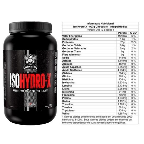 Kit Iso HydroX 907G + Creatina 200G + Coqueteleira Darkness