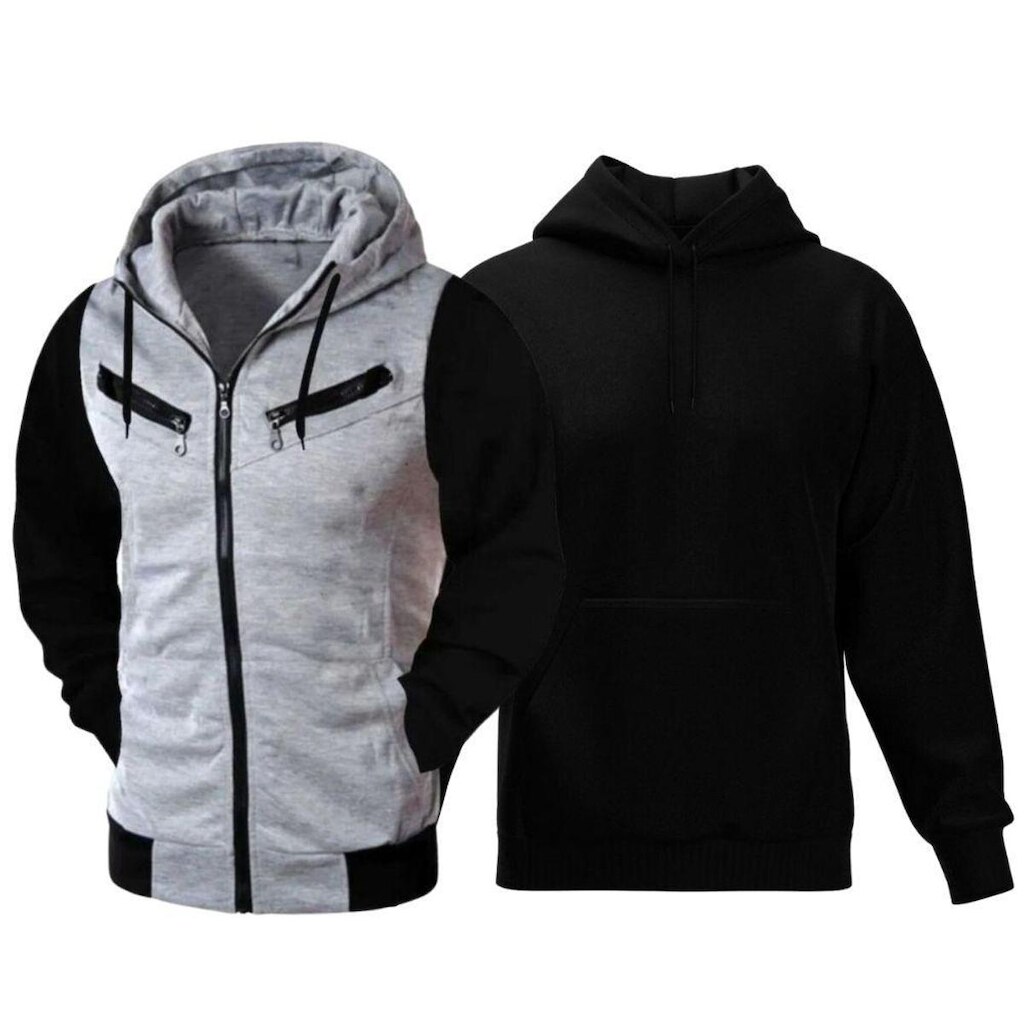 Kit Jaqueta Aberta e Fechada e Blusa Com Capuz Hyve Masculina