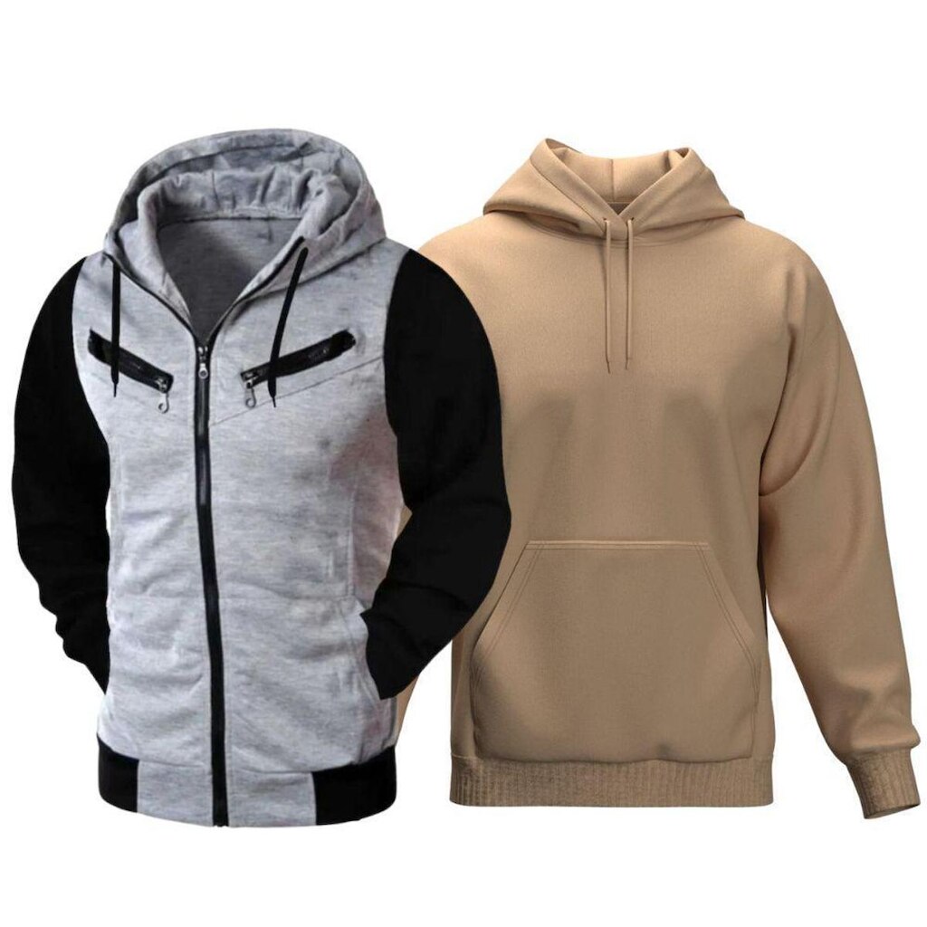 Kit Jaqueta Aberta e Fechada e Blusa Com Capuz Hyve Masculina