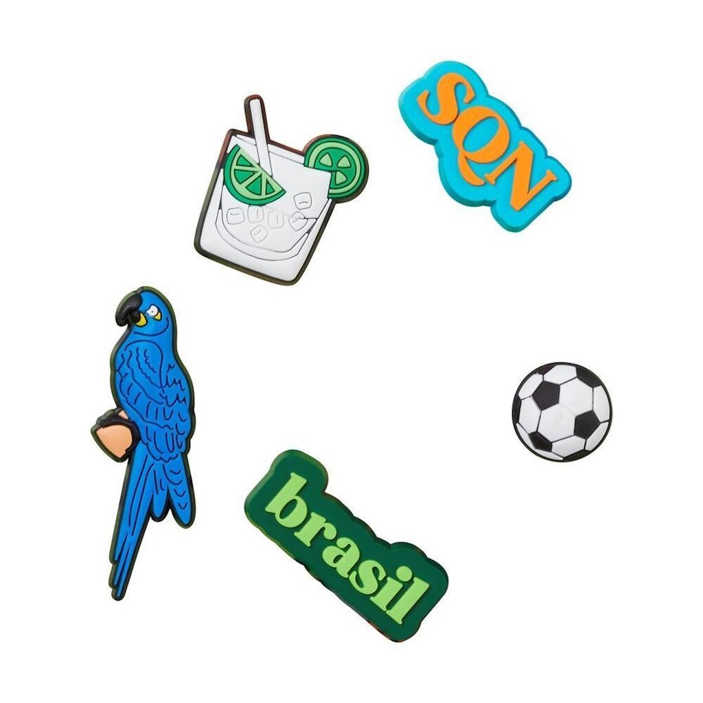 Kit Jibbtiz Crocs Brasil C/ 5 Peças