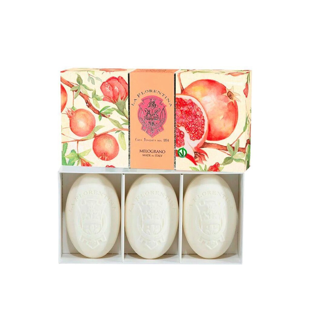 KIT LA FLORENTINA MELOGRANO SABONETE EM BARRA 3X150G