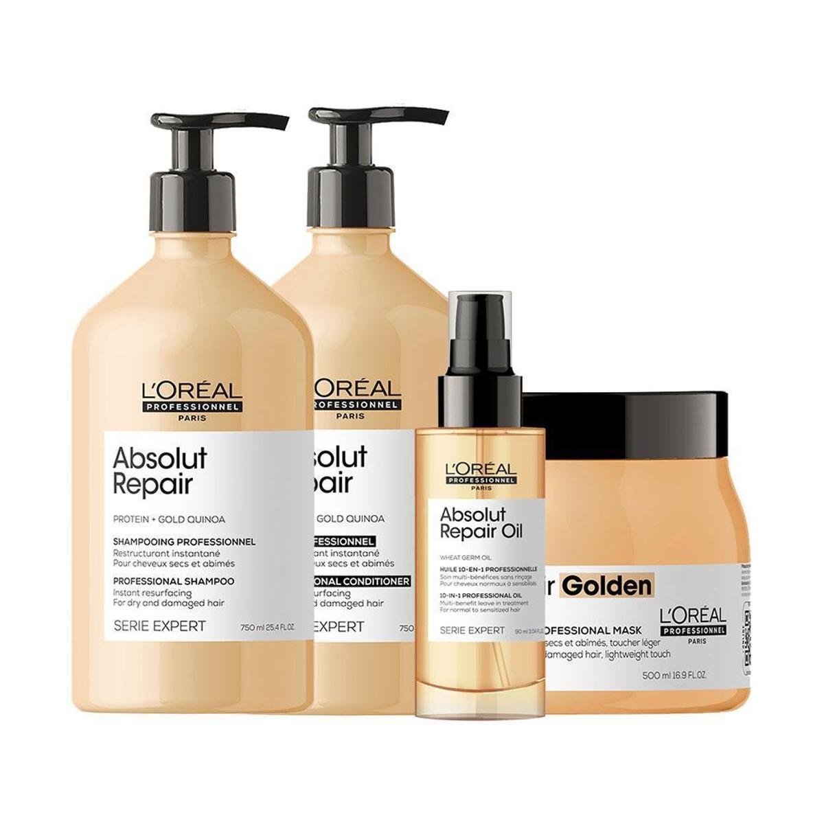 Repare Gold Kit Loreal Gold Quinoa | Kit L’Oréal Professionnel Absolut Repair Gold ...