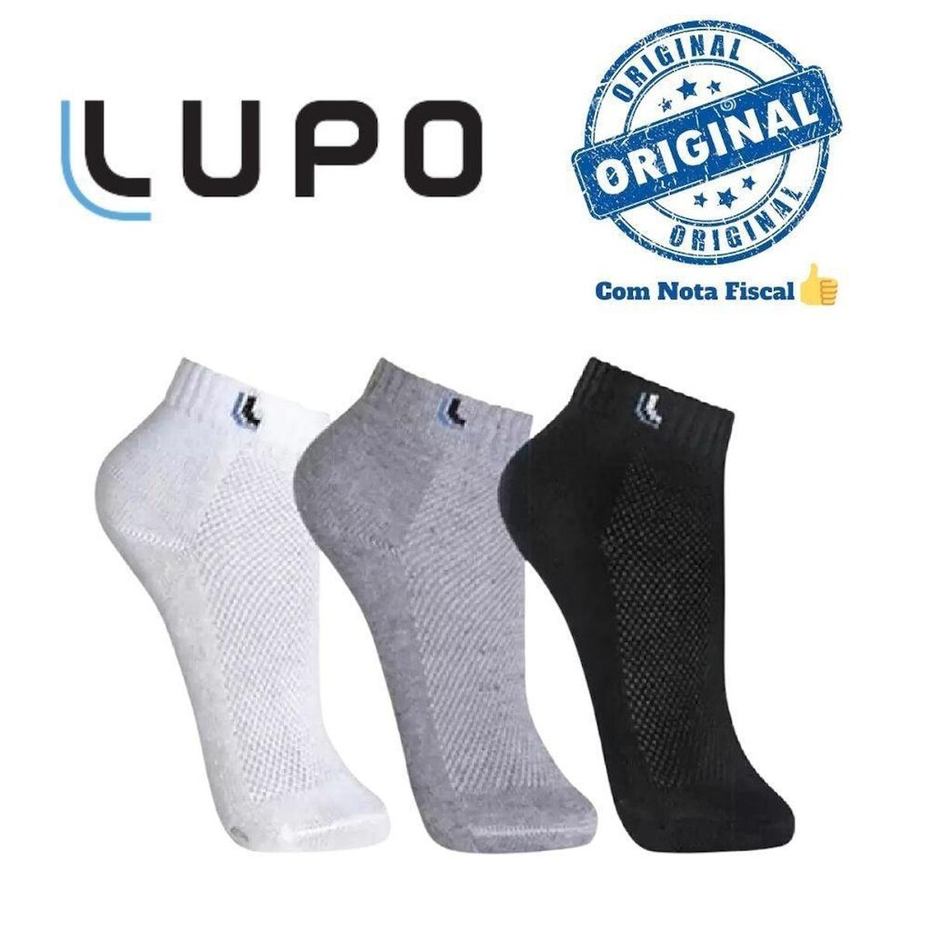 Kit Lupo Cano Curto Sport Algodão 33 A 44 3 Pares De Meias