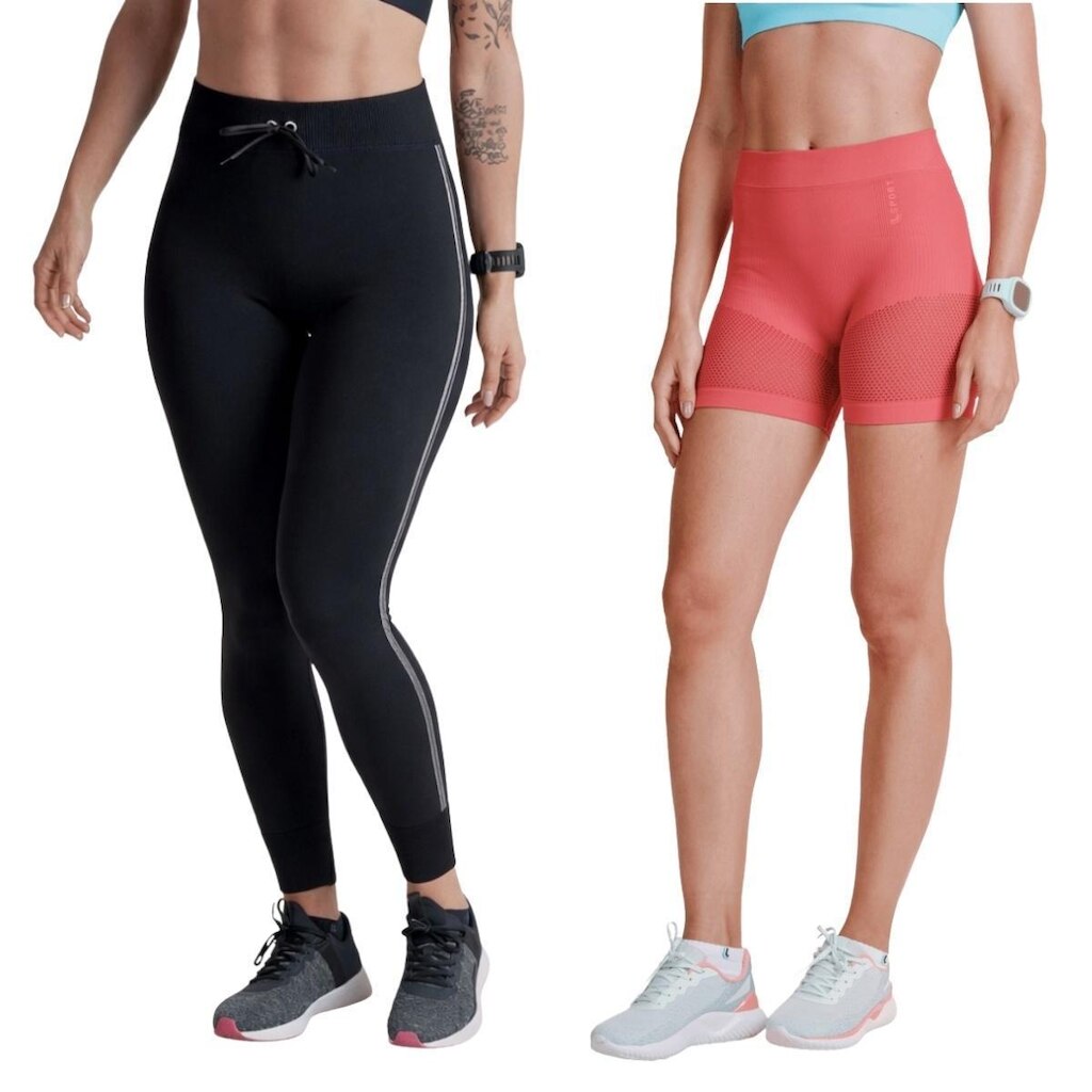 Kit Lupo Feminino Calça Legging E Short Sem Costura