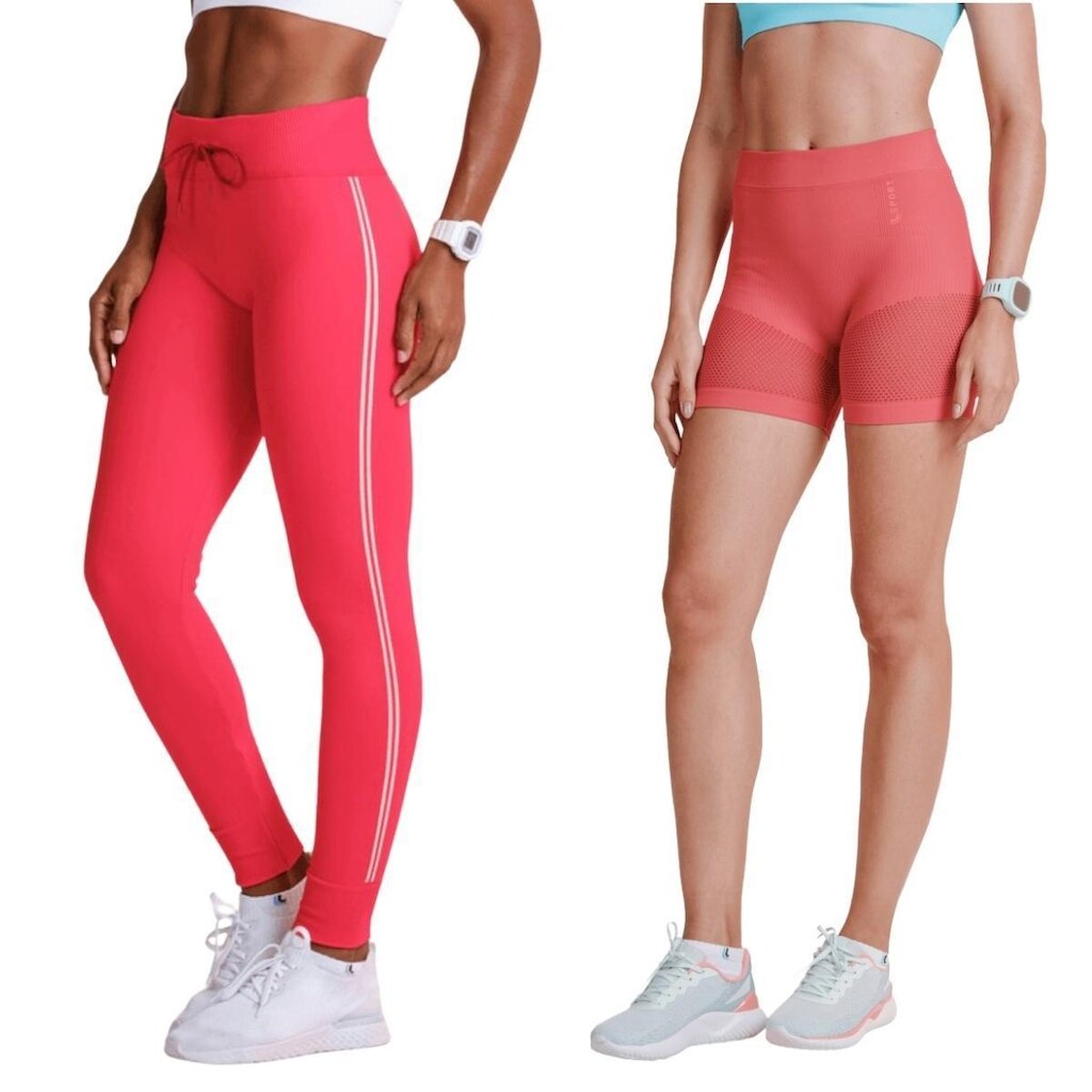 Kit Lupo Feminino Calça Legging E Short Sem Costura
