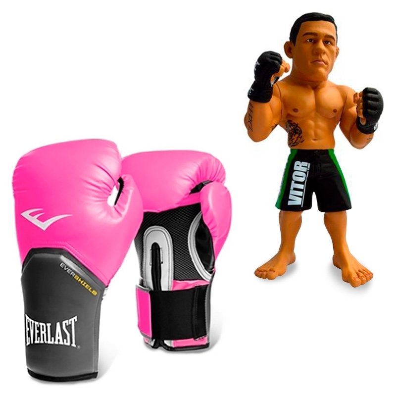 luva everlast rosa