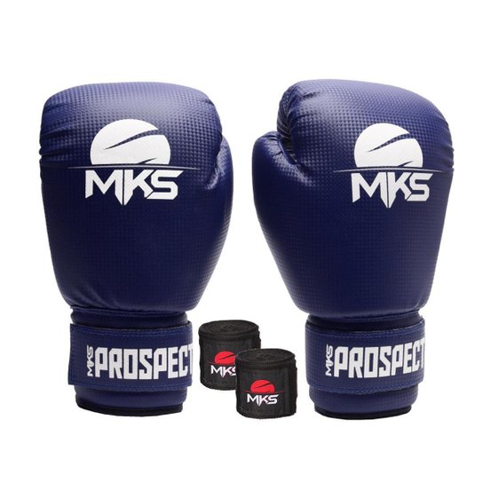 Kit Luva Boxe Muay Thai Prospect Mks Combat Azul com Bandagem - Azul é ruim? Kit Luva Boxe Muay Thai Prospect Mks Combat Azul com Bandagem - Azul é boa?