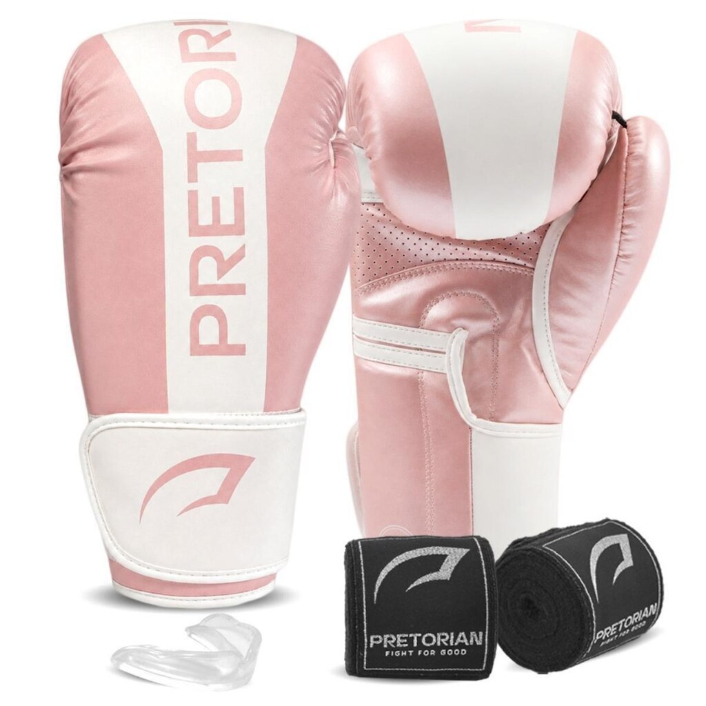 Kit Luva Boxe Muay Thai Strike Bandagem 3,5m Protetor Bucal Pretorian