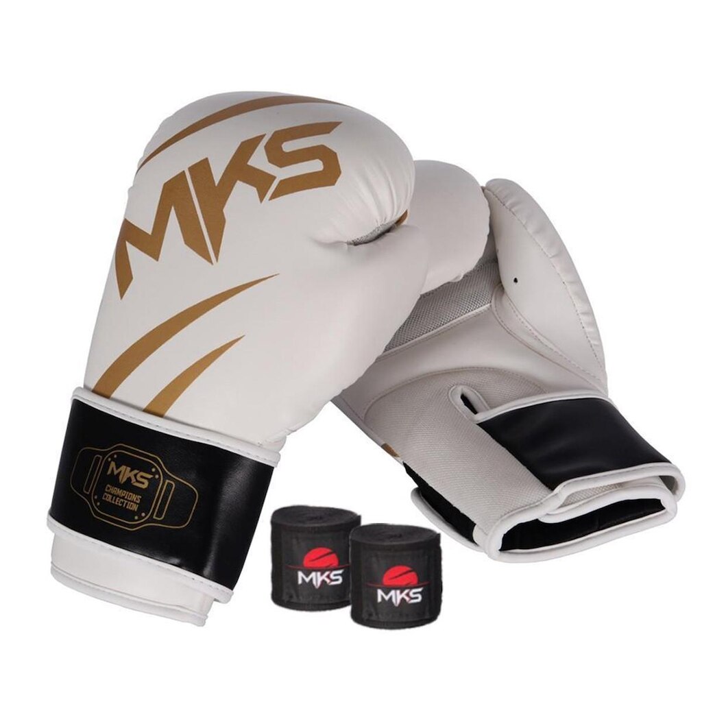 Kit Luva de Boxe MKS Champions V3  + Bandagem  2,55m