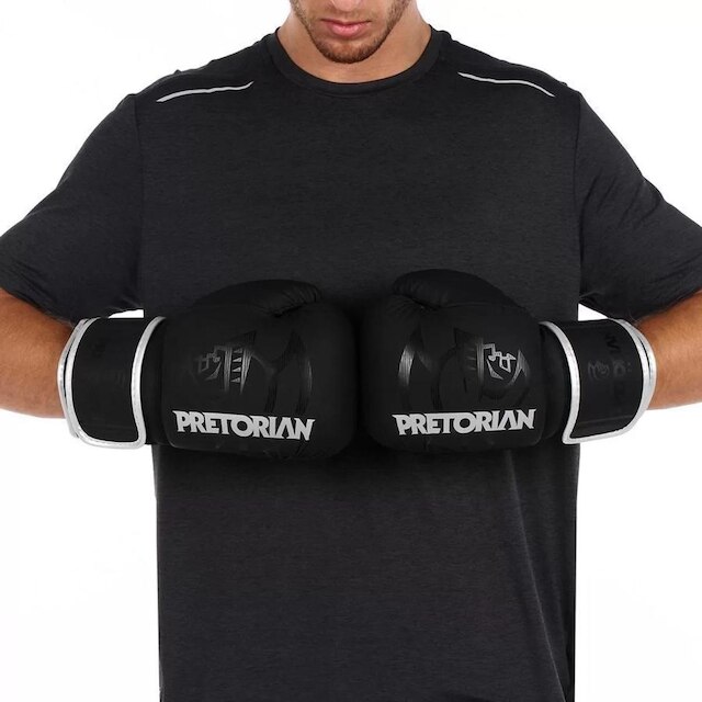 Kit Luva De Boxe Muay Thai First Fx2 + Bandagem + Bucal + Bolsa - Pretorian