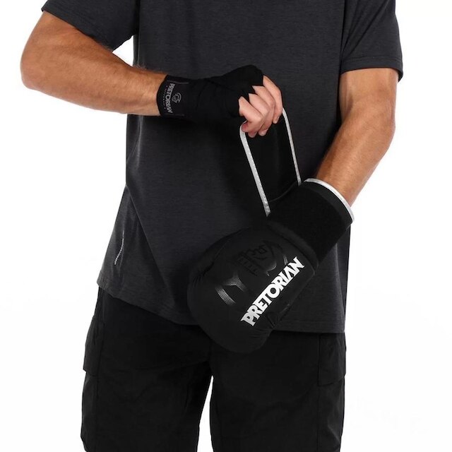 Kit Luva De Boxe Muay Thai First Fx2 + Bandagem + Bucal + Bolsa - Pretorian