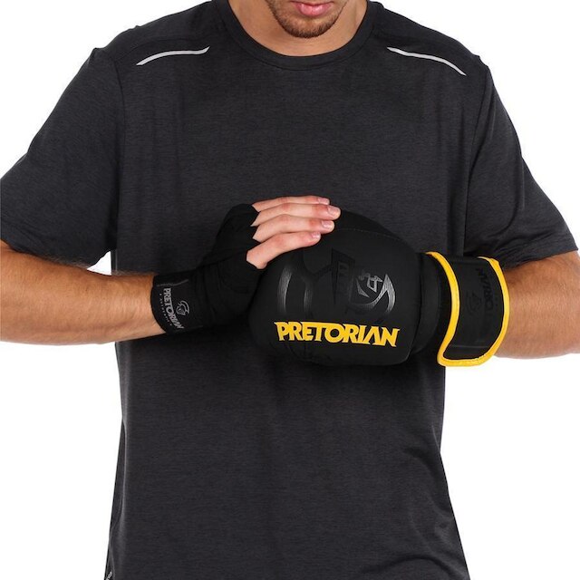 Kit Luva De Boxe Muay Thai First Fx2 Bandagem + Bucal + Bolsa - Pretorian