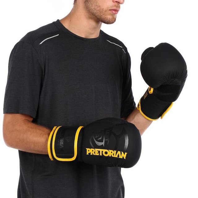 Kit Luva De Boxe Muay Thai First Fx2 Bandagem + Bucal + Bolsa - Pretorian