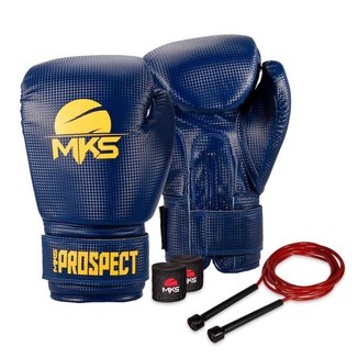 Kit Luva de Boxe Muay Thai MKS Prospect + Bandagem 2,55m + Corda Slim