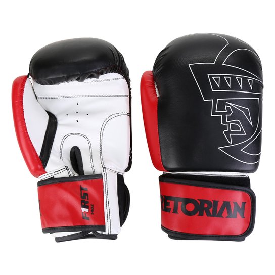 Kit Luva de Boxe/Muay Thai Pretorian First 14 Oz + Bandagem + Protetor Bucal - Preto+Vermelho Menor preço em Kit Luva de Boxe/Muay Thai Pretorian First 14 Oz + Bandagem + Protetor Bucal - Preto+Vermelho