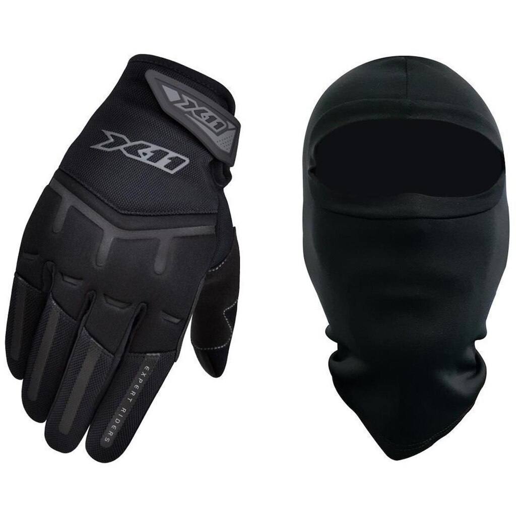 Kit Luva X11 FIT X Masculina Com Função Touchscreen Motociclista + Balaclava