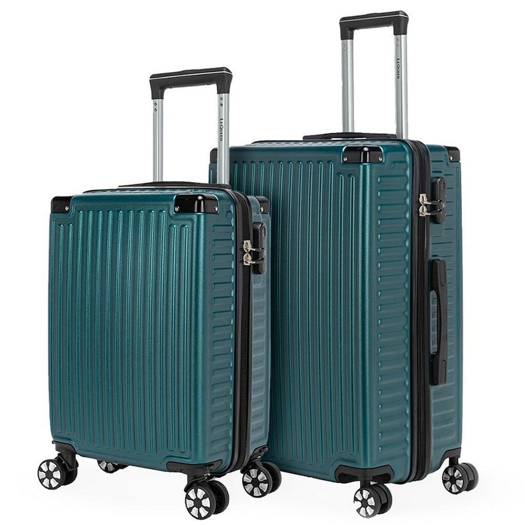 Kit Mala de Viagem Bordo Resistente ABS Lequeen 64 Litros Rodas 360